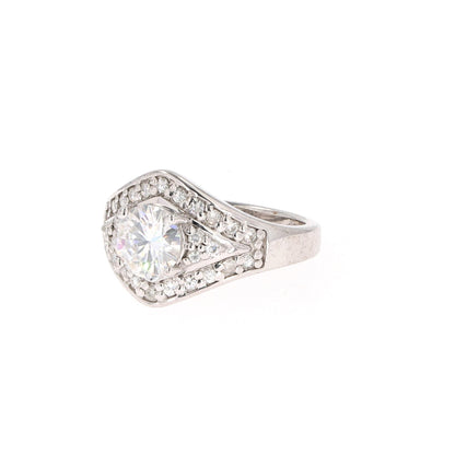 1.73 CTW Round Moissanite Solitaire Ring Sterling Silver