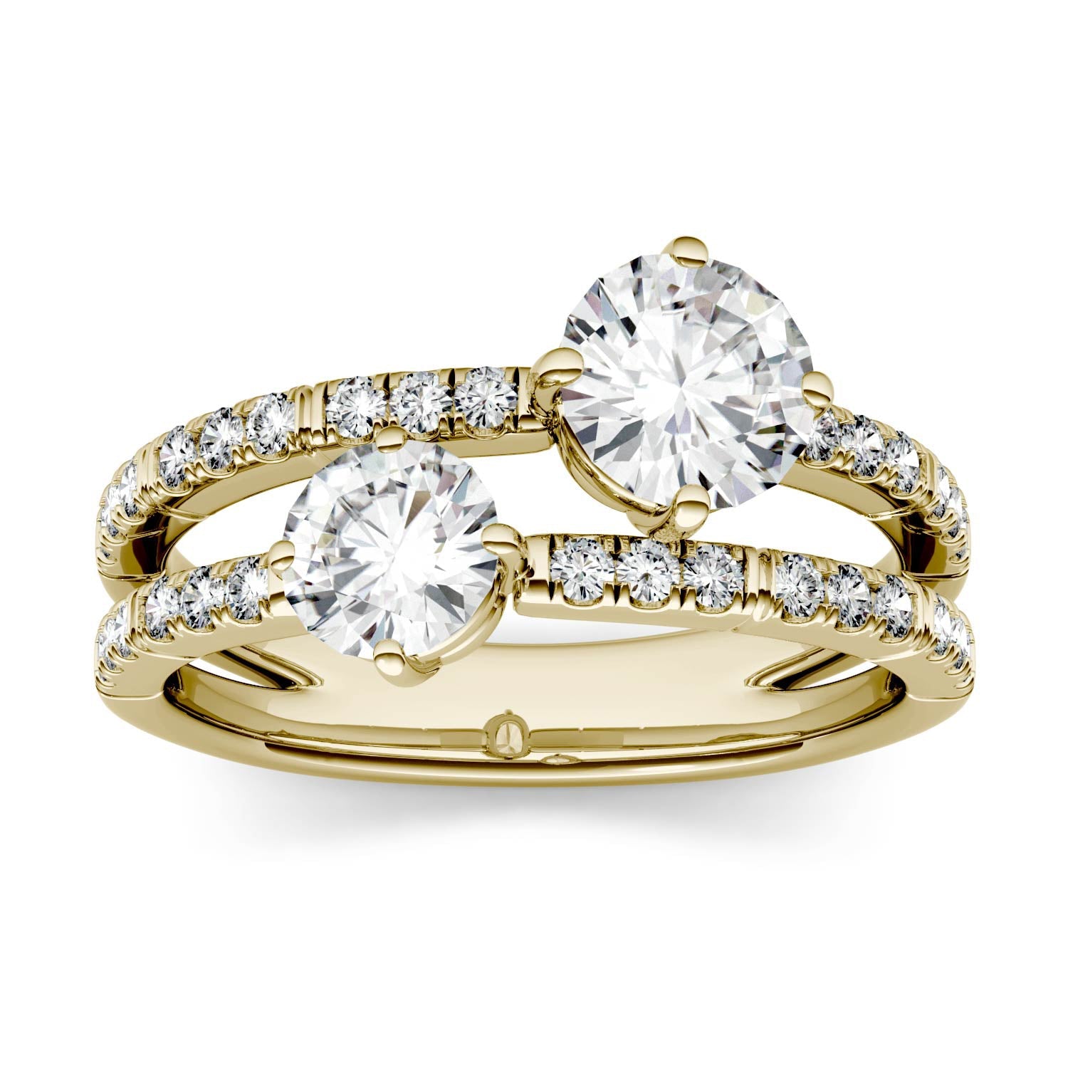 Moissanite Two Stone Ring