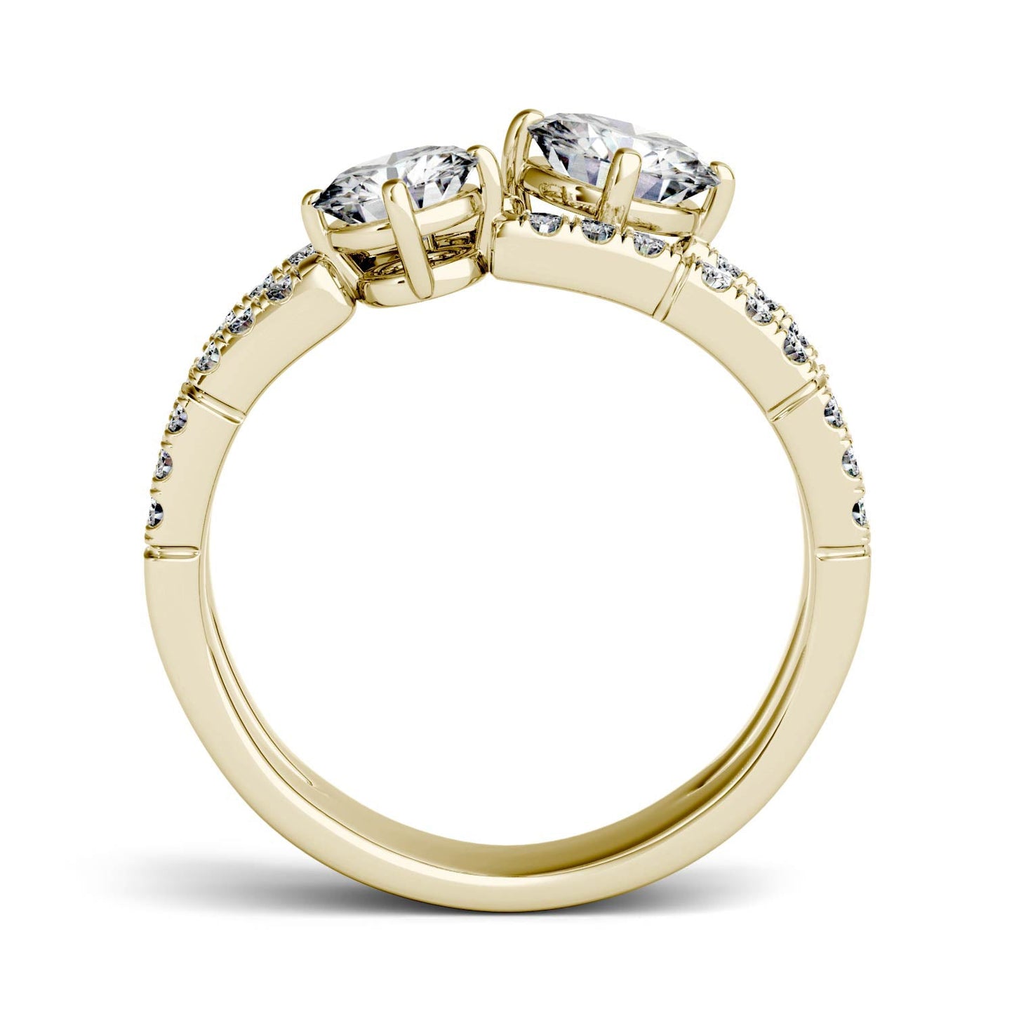 Moissanite Two Stone Ring