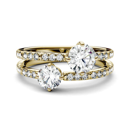 Moissanite Two Stone Ring