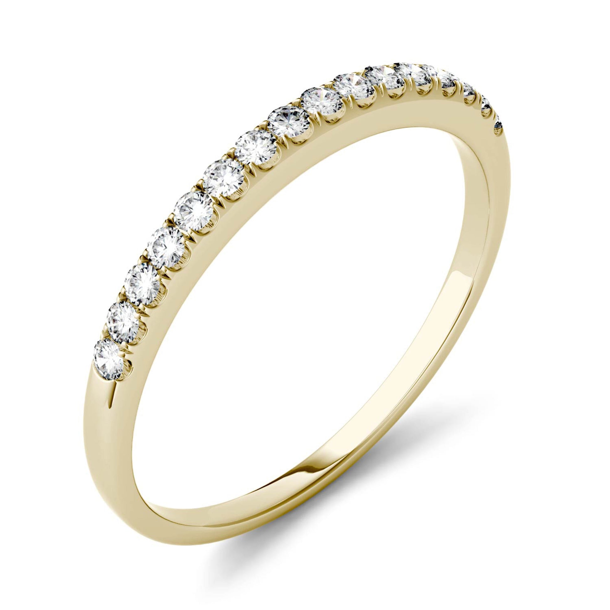 Round Moissanite 14K Yellow Gold Ring