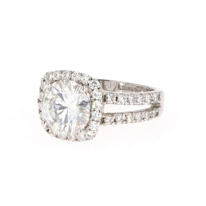 4.30 CTW Moissanite Halo Engagement Ring