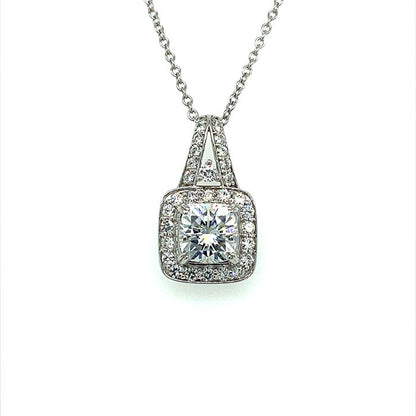 3.20 CTW Moissanite Halo Pendant