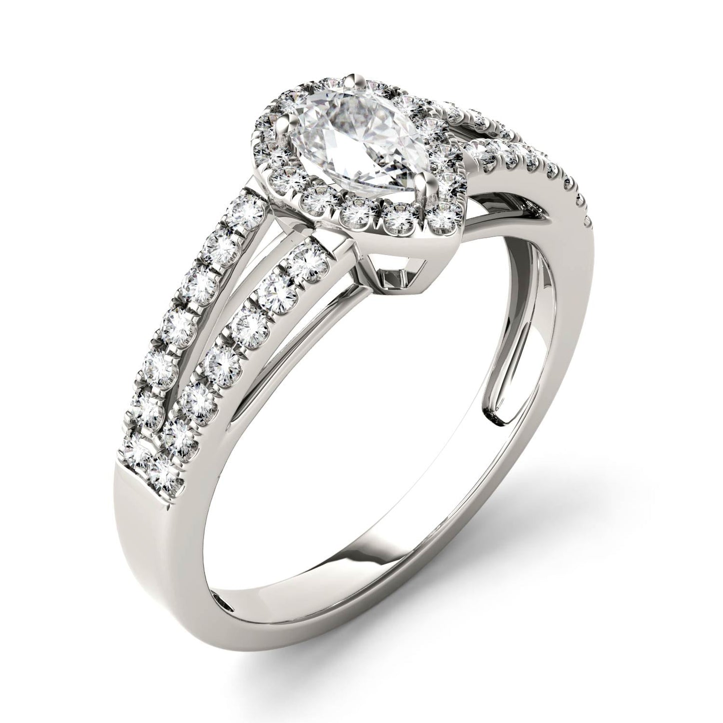 0.96 CTW Pear Moissanite Engagement Ring