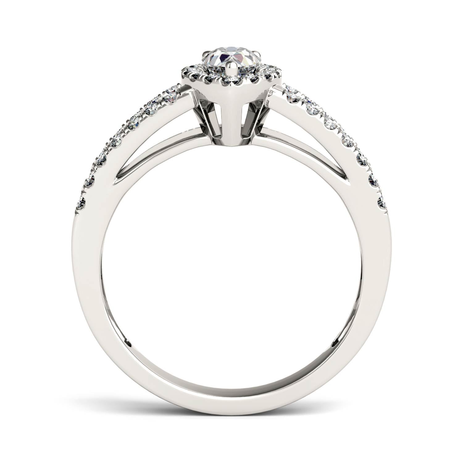 0.96 CTW Pear Moissanite Engagement Ring