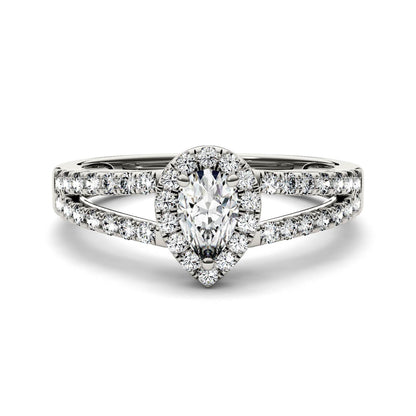 0.96 CTW Pear Moissanite Engagement Ring