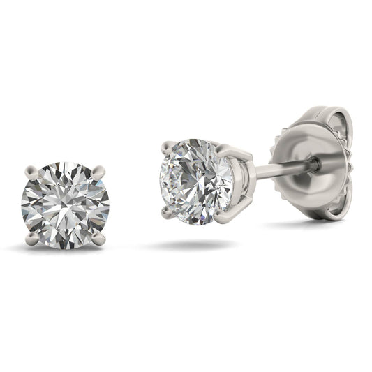 Moissanite Silver Stud Earrings