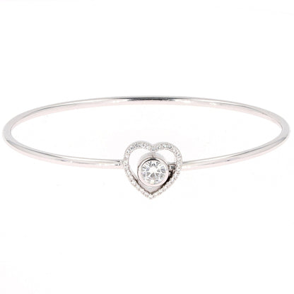 0.65 CTW Moissanite Pave Heart Bangle