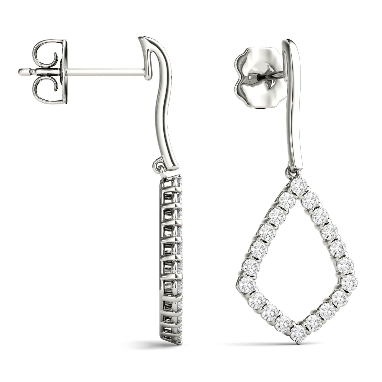 0.60 CTW Moissanite Geometric Kite Drop Earrings