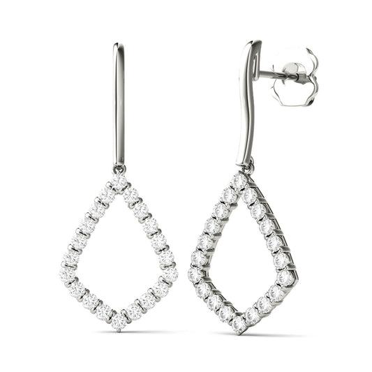 0.60 CTW DEW Moissanite Geometric Kite Drop Earrings