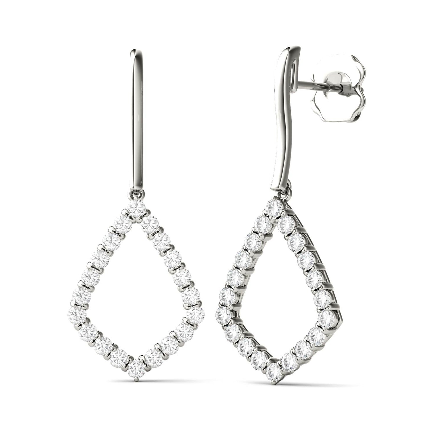 0.60 CTW Moissanite Geometric Kite Drop Earrings