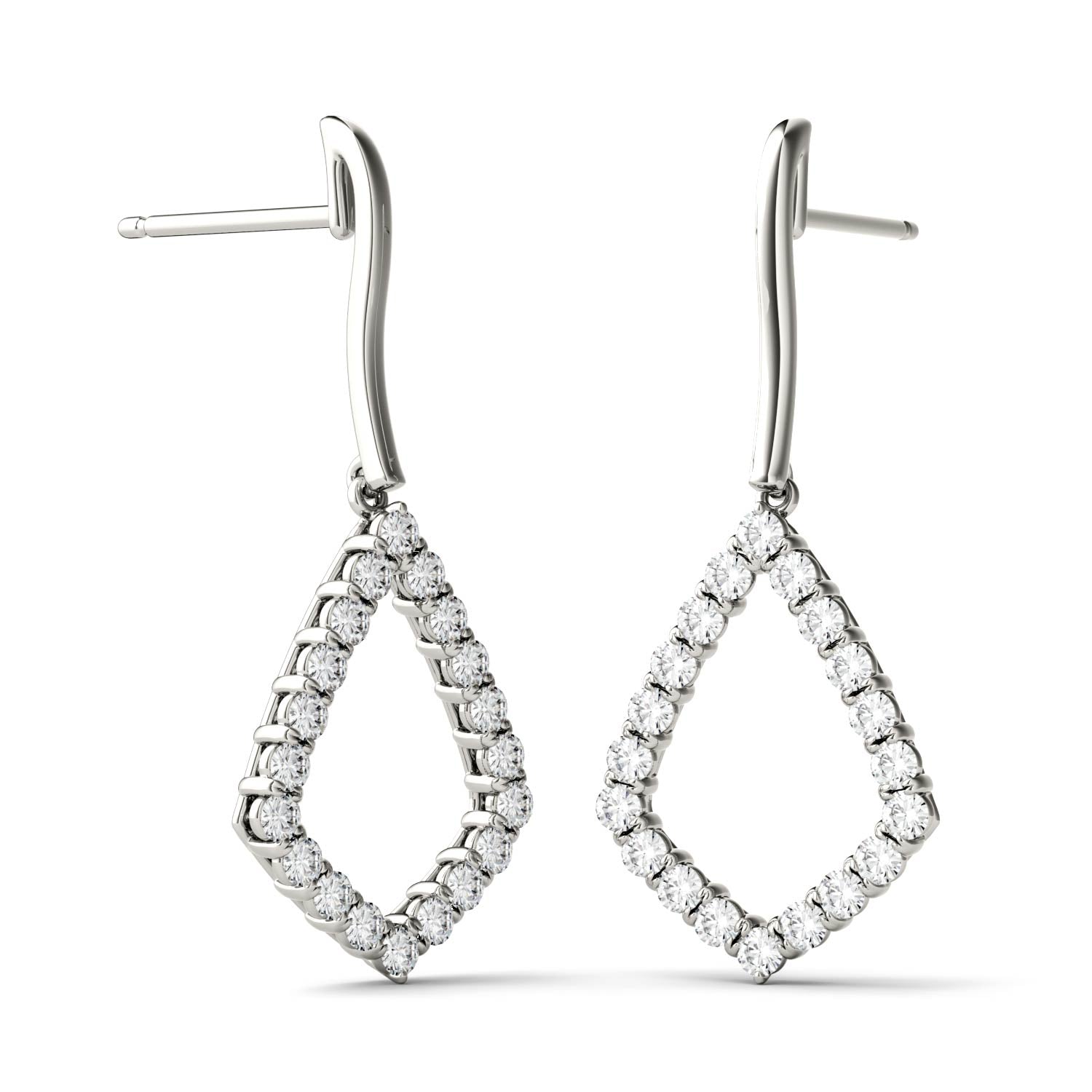 0.60 CTW DEW Moissanite Geometric Kite Drop Earrings