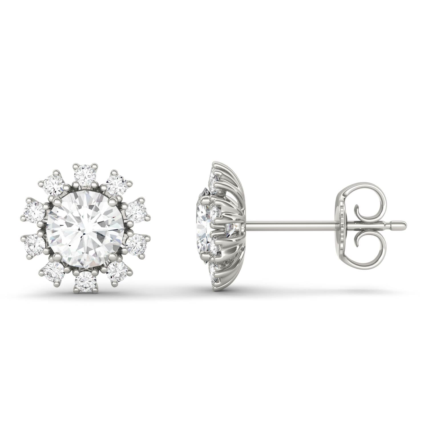 1.25 CTW Round Moissanite Earrings