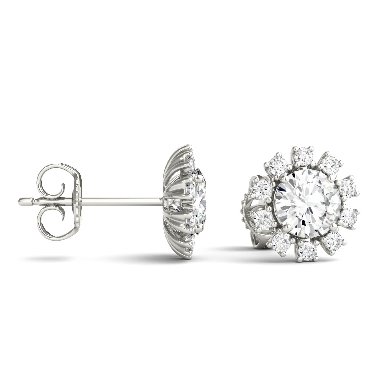 1.25 CTW Round Moissanite Earrings