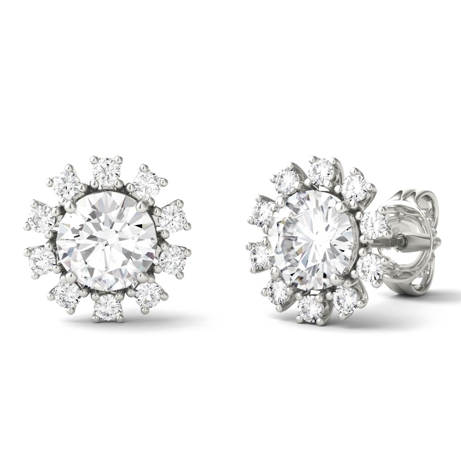 1.25 CTW Round Moissanite Earrings