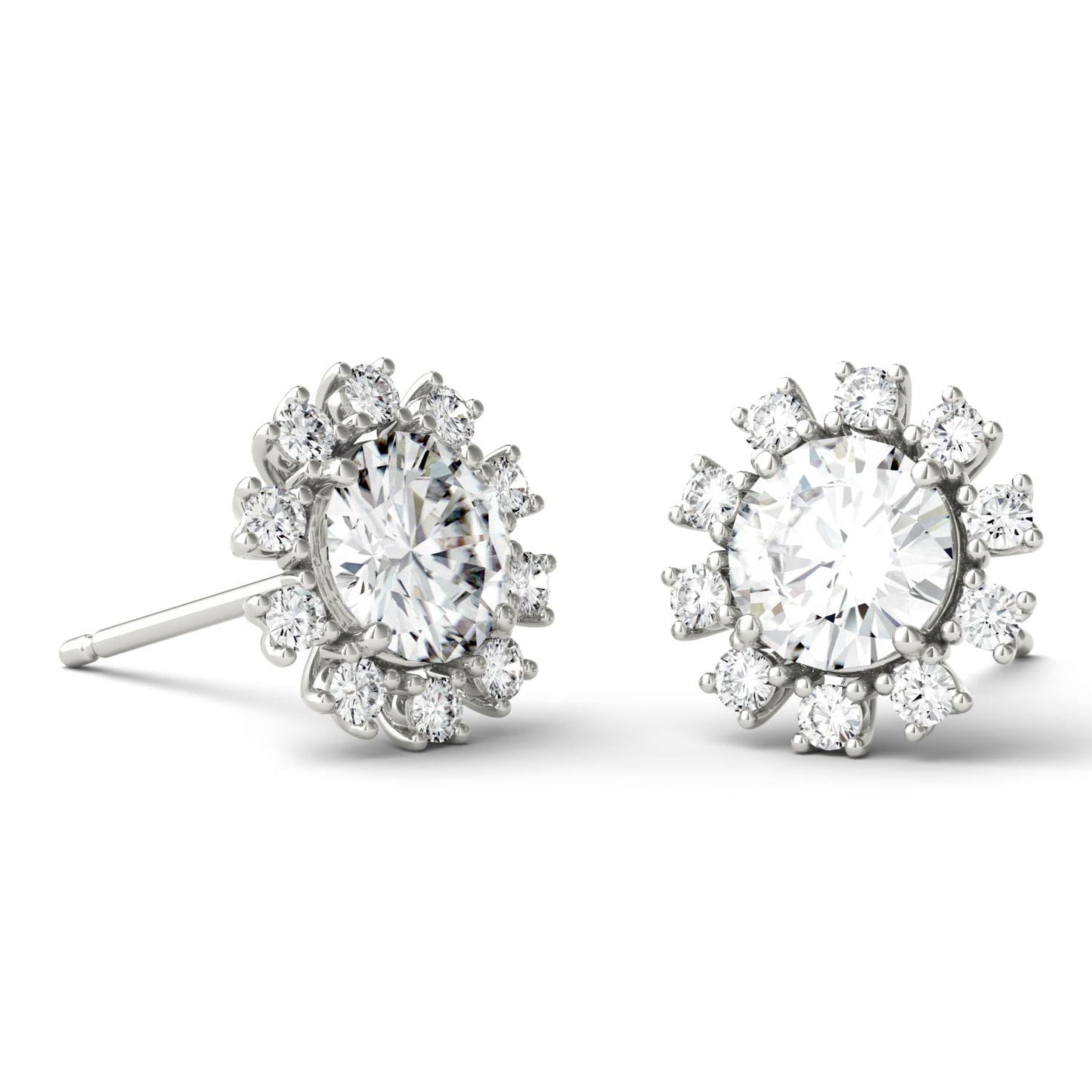 1.25 CTW Round Moissanite Earrings