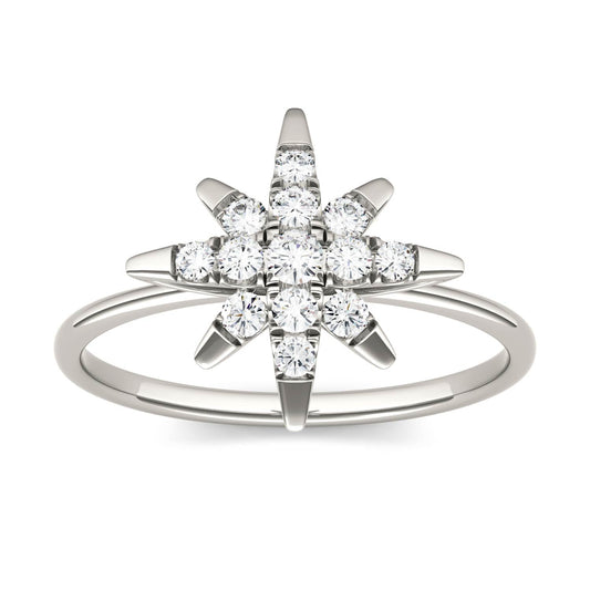 0.22 CTW Moissanite Starburst Ring