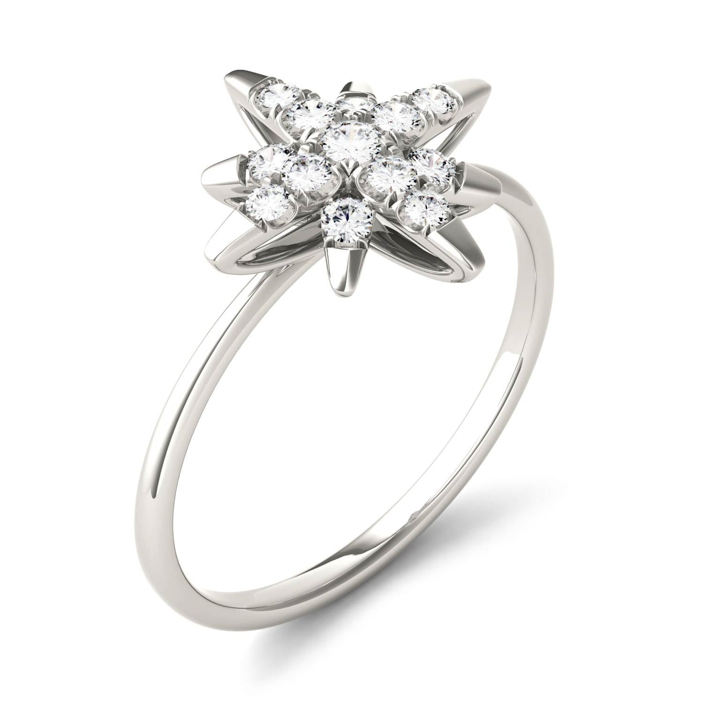 0.22 CTW Moissanite Starburst Ring