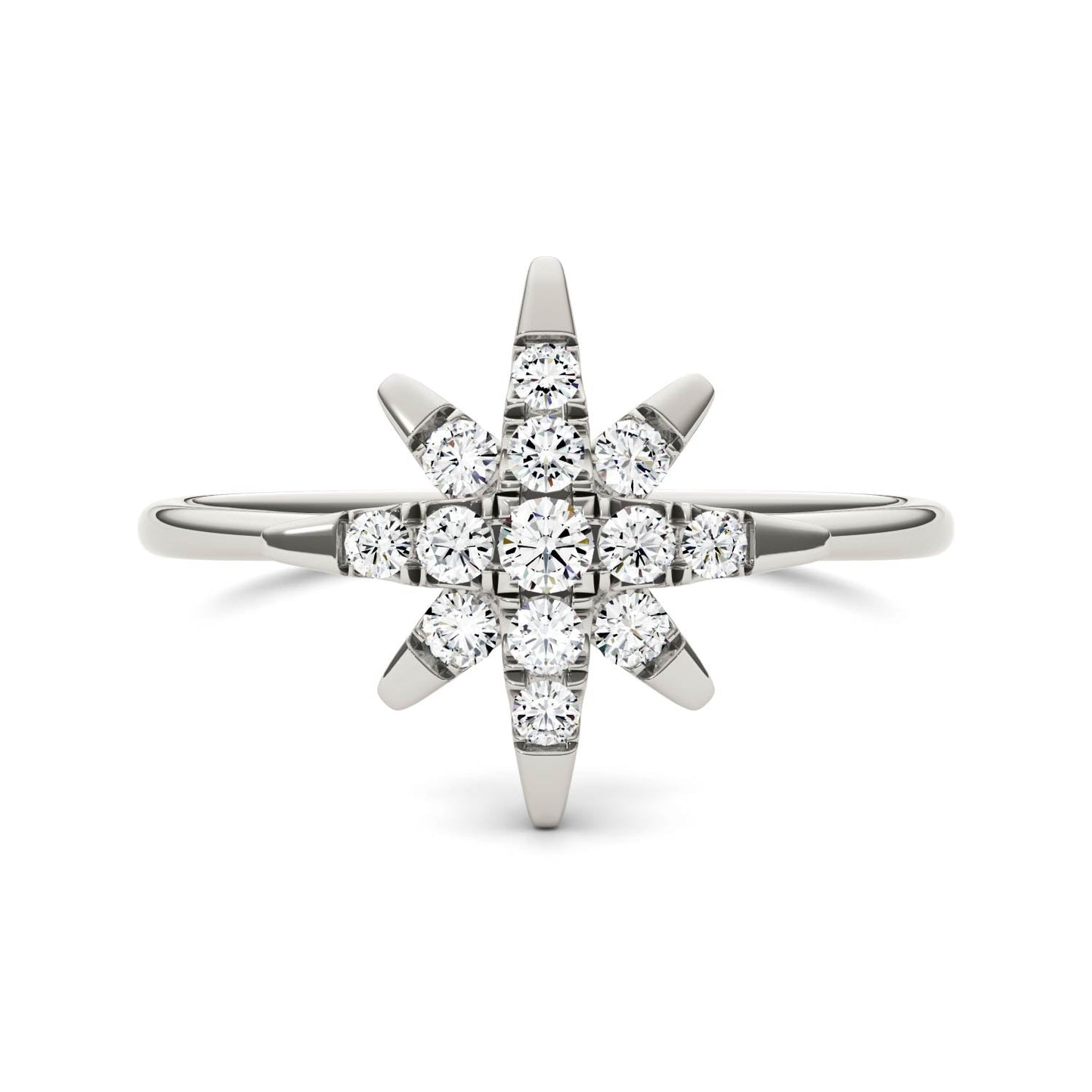 0.22 CTW Moissanite Starburst Ring