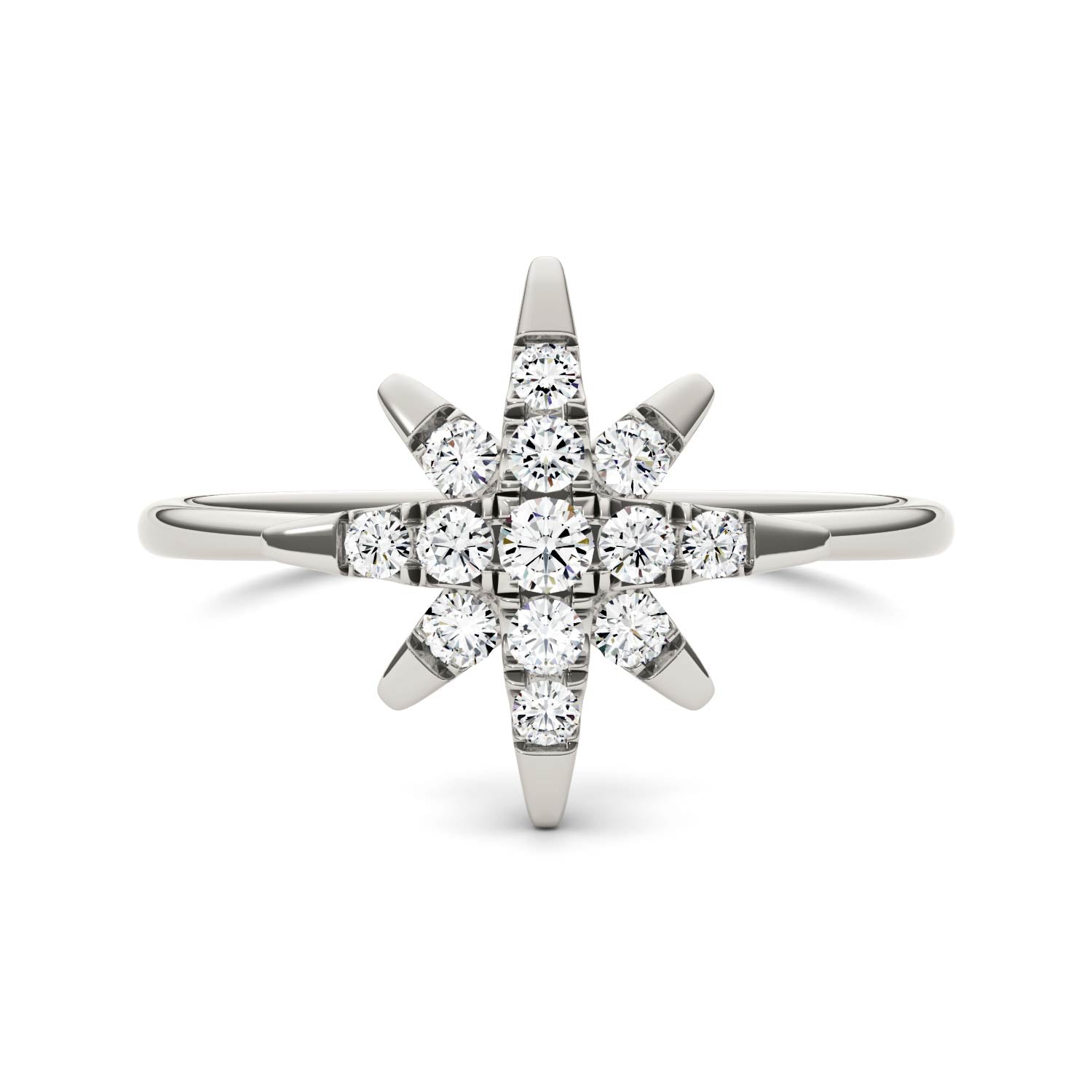 0.22 CTW Moissanite Starburst Ring