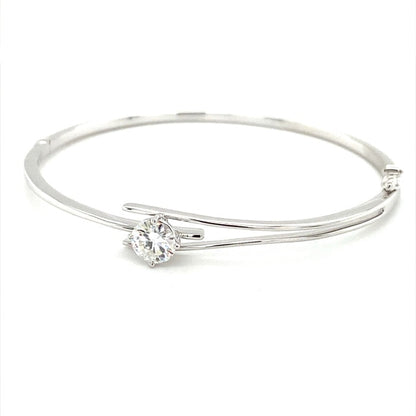 1.00 CTW DEW Moissanite Bypass Bangle Bracelet