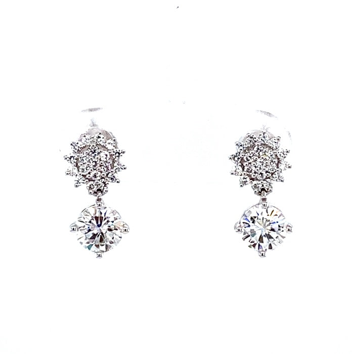 1.25 CTW Moissanite Drop Earrings