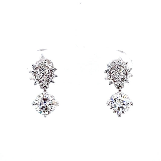 1.25 CTW Moissanite Drop Earrings