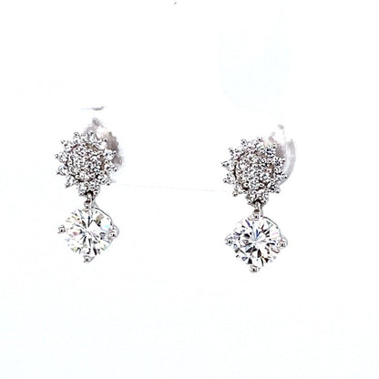 1.25 CTW Moissanite Drop Earrings