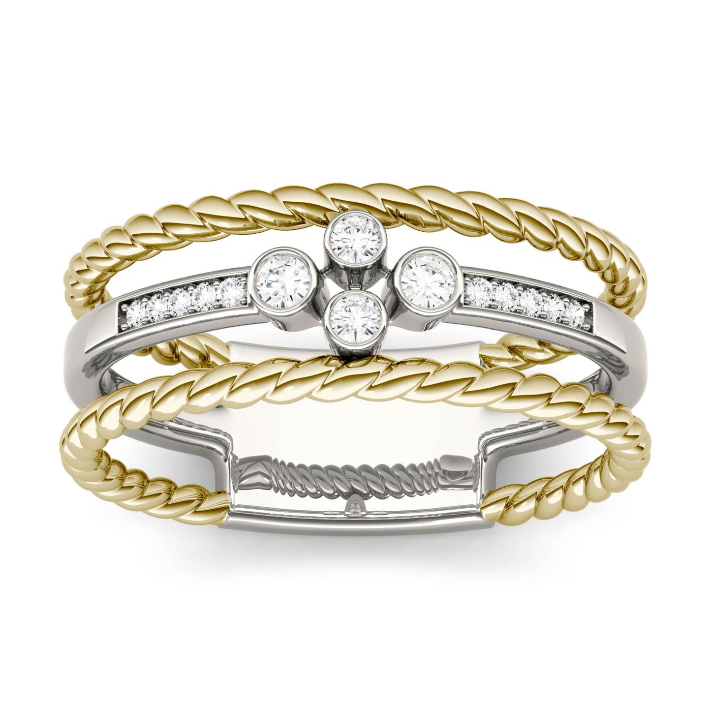 Moissanite Two-Tone Gold Ring