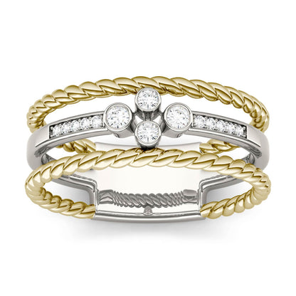 Moissanite Two-Tone Gold Ring