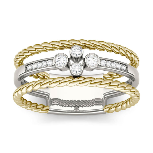 Moissanite Two-Tone Gold Ring