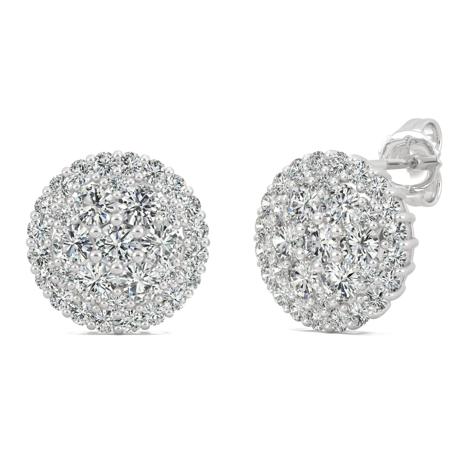 1.04 CTW DEW Round Moissanite Pave Stud Earrings