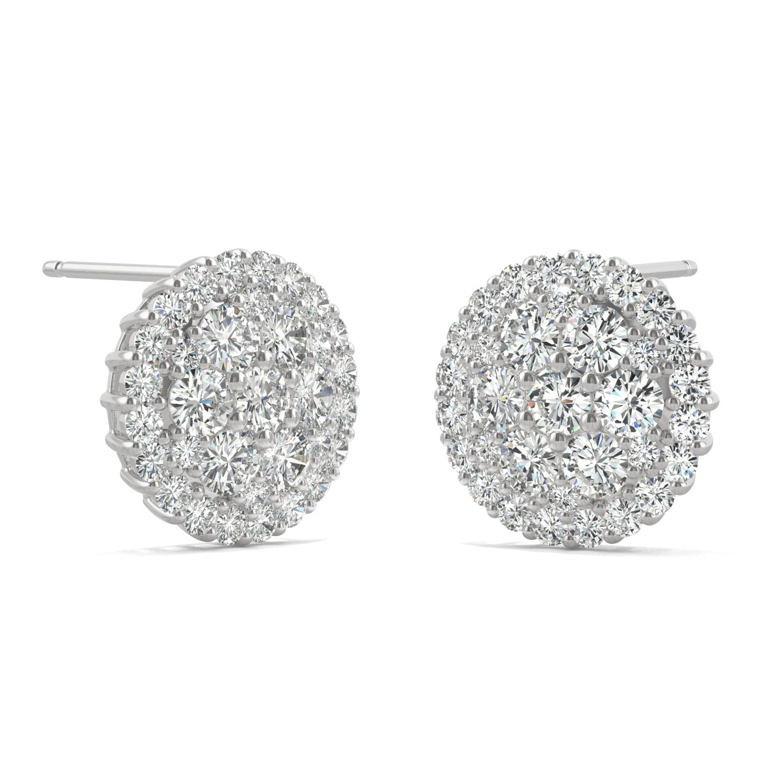 1.04 CTW DEW Round Moissanite Pave Stud Earrings