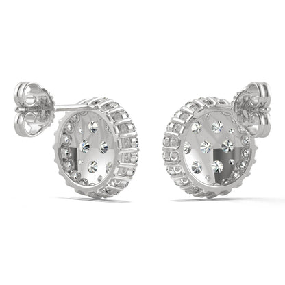 1.04 CTW DEW Round Moissanite Pave Stud Earrings