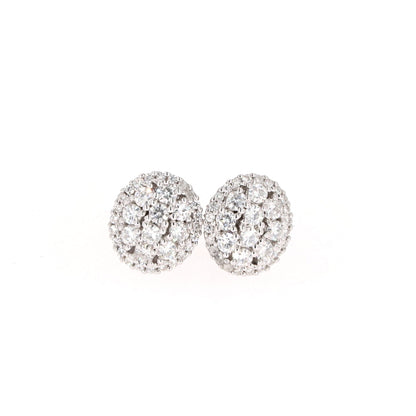 0.94 CTW Moissanite Cluster Stud Earrings in 14K White Gold