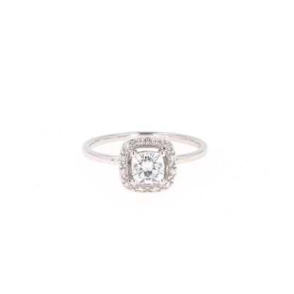 0.66 CTW Moissanite Cushion Halo Engagement Ring