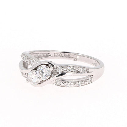 0.50 CTW Moissanite Ring 14K White Gold