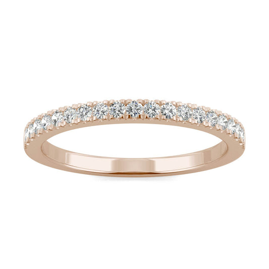 0.29 CTW Round Moissanite Rose Gold Band