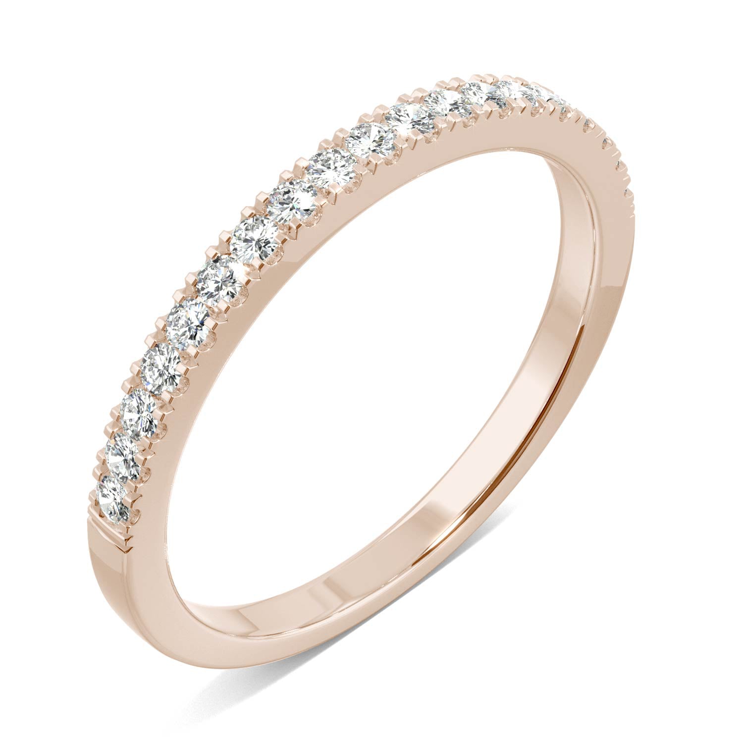 0.29 CTW Round Moissanite Rose Gold Band