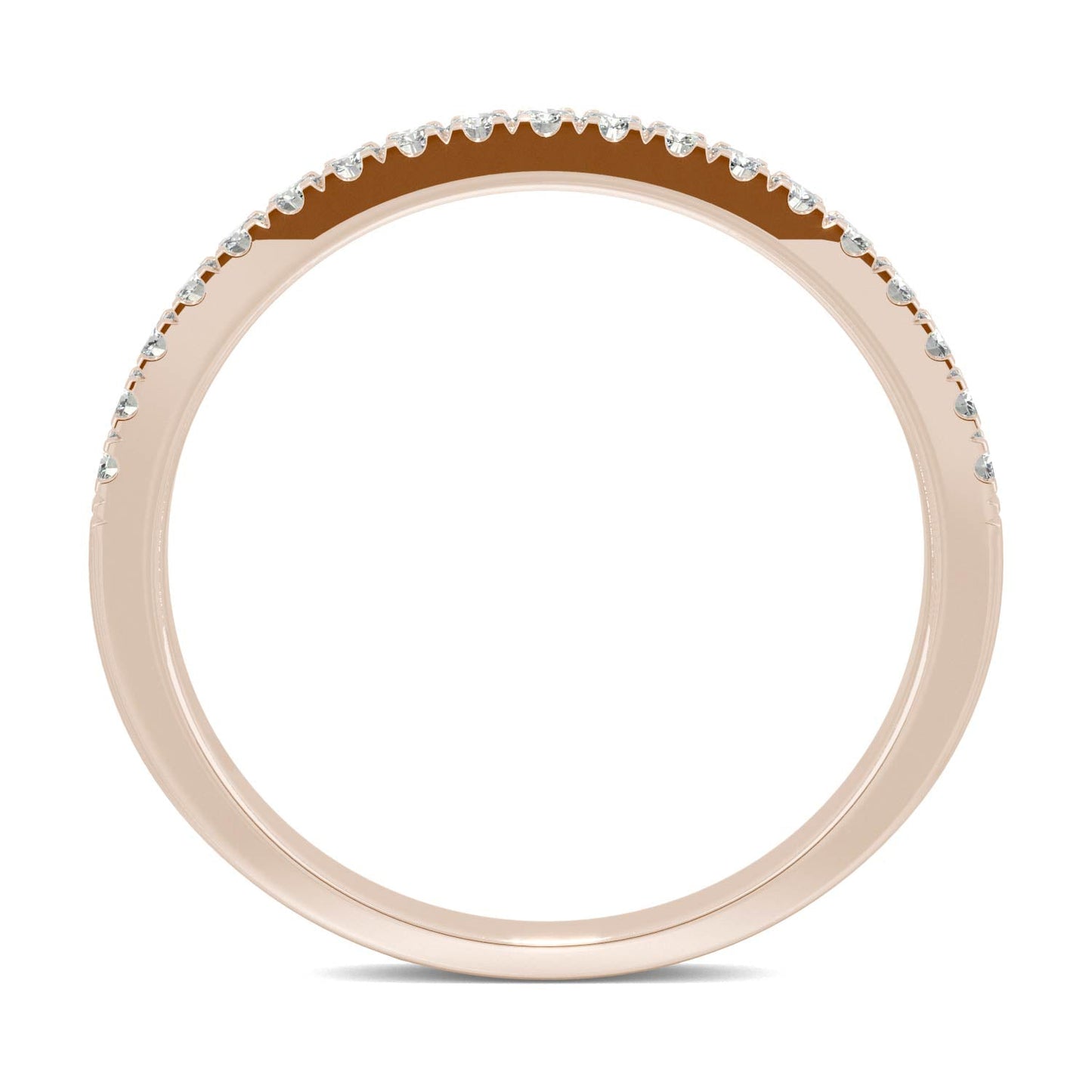 0.29 CTW Round Moissanite Rose Gold Band