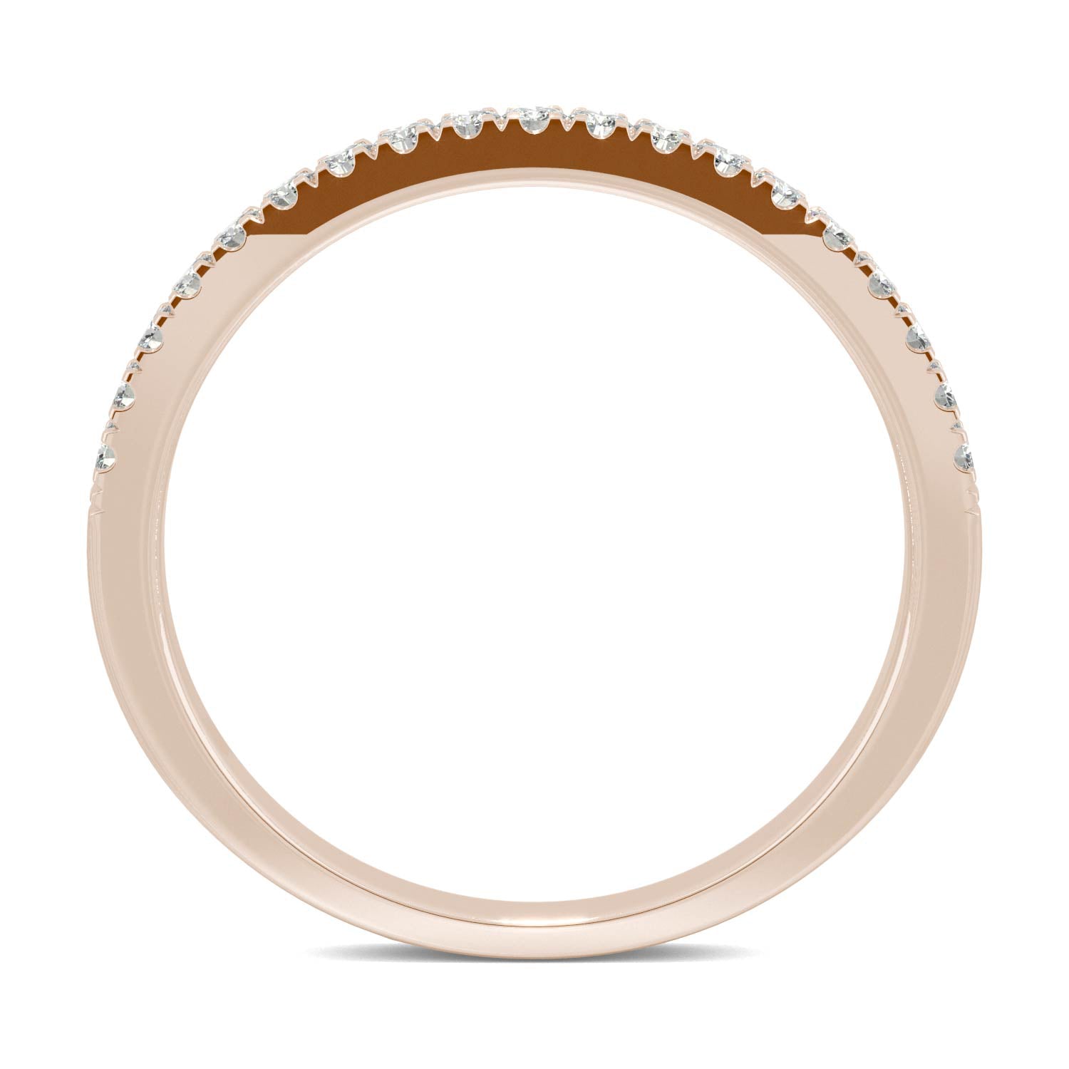 0.29 CTW Round Moissanite Rose Gold Band