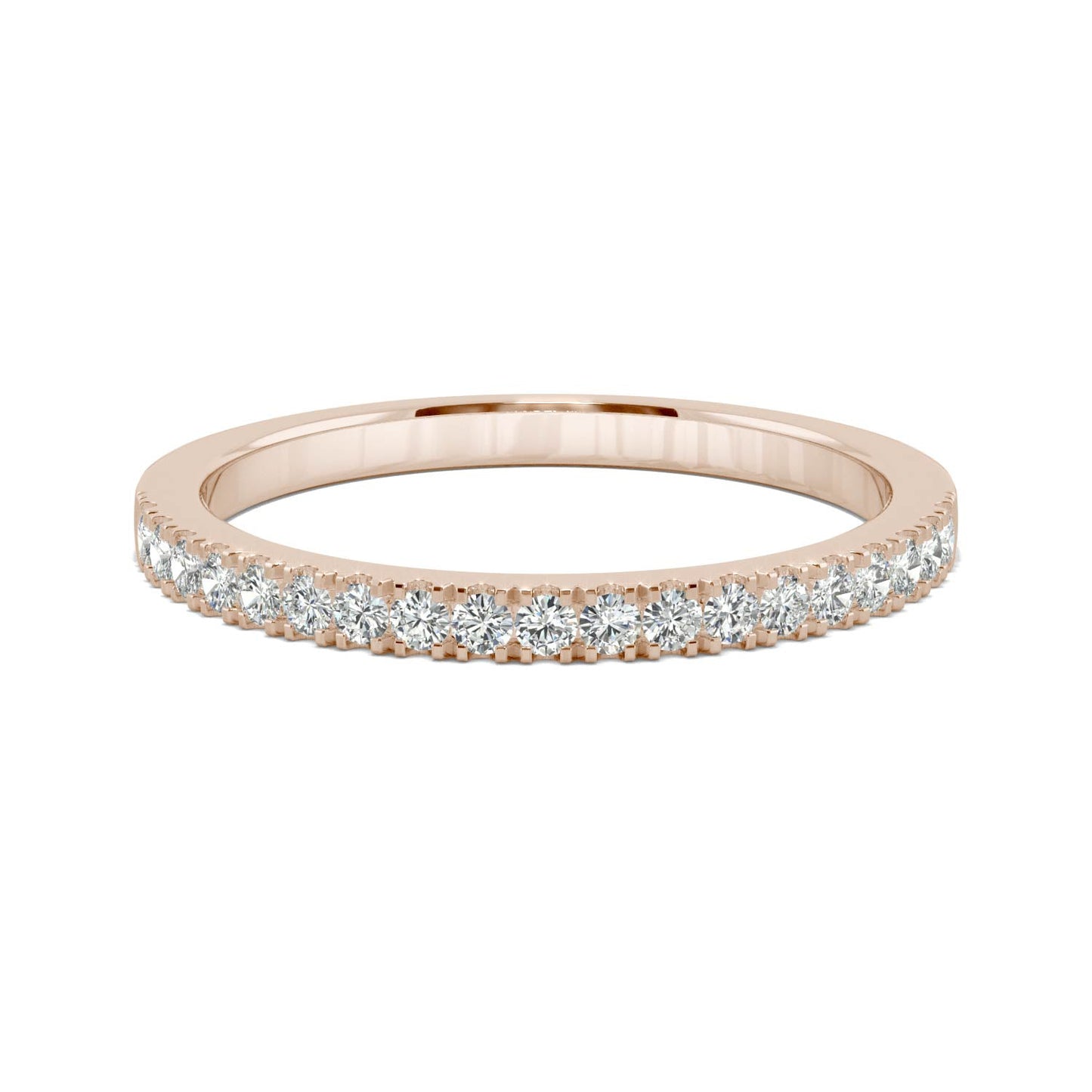 0.29 CTW Round Moissanite Rose Gold Band