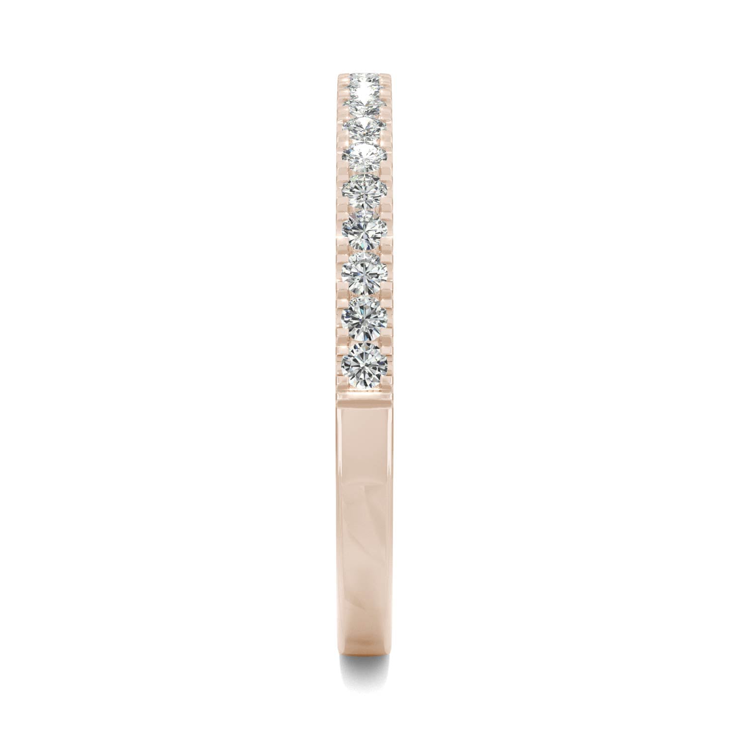 0.29 CTW Round Moissanite Rose Gold Band