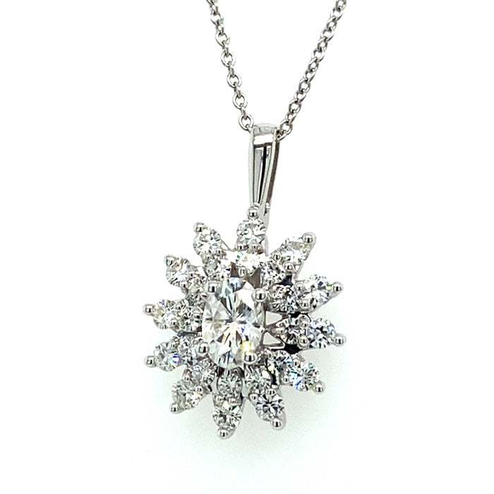 0.98 CTW Oval Moissanite Pendant