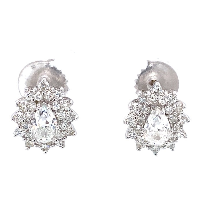 1.58 CTW Moissanite Halo Earrings