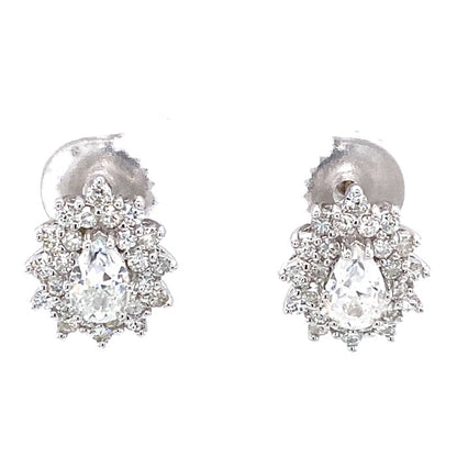 1.58 CTW Moissanite Halo Earrings