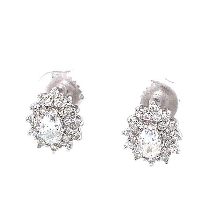 1.58 CTW Moissanite Halo Earrings