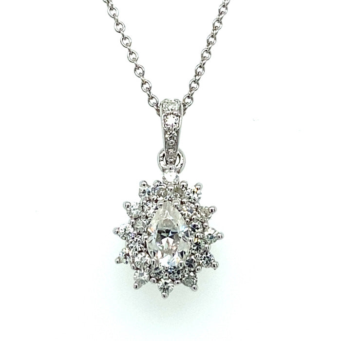 0.81 CTW Moissanite Halo Pendant