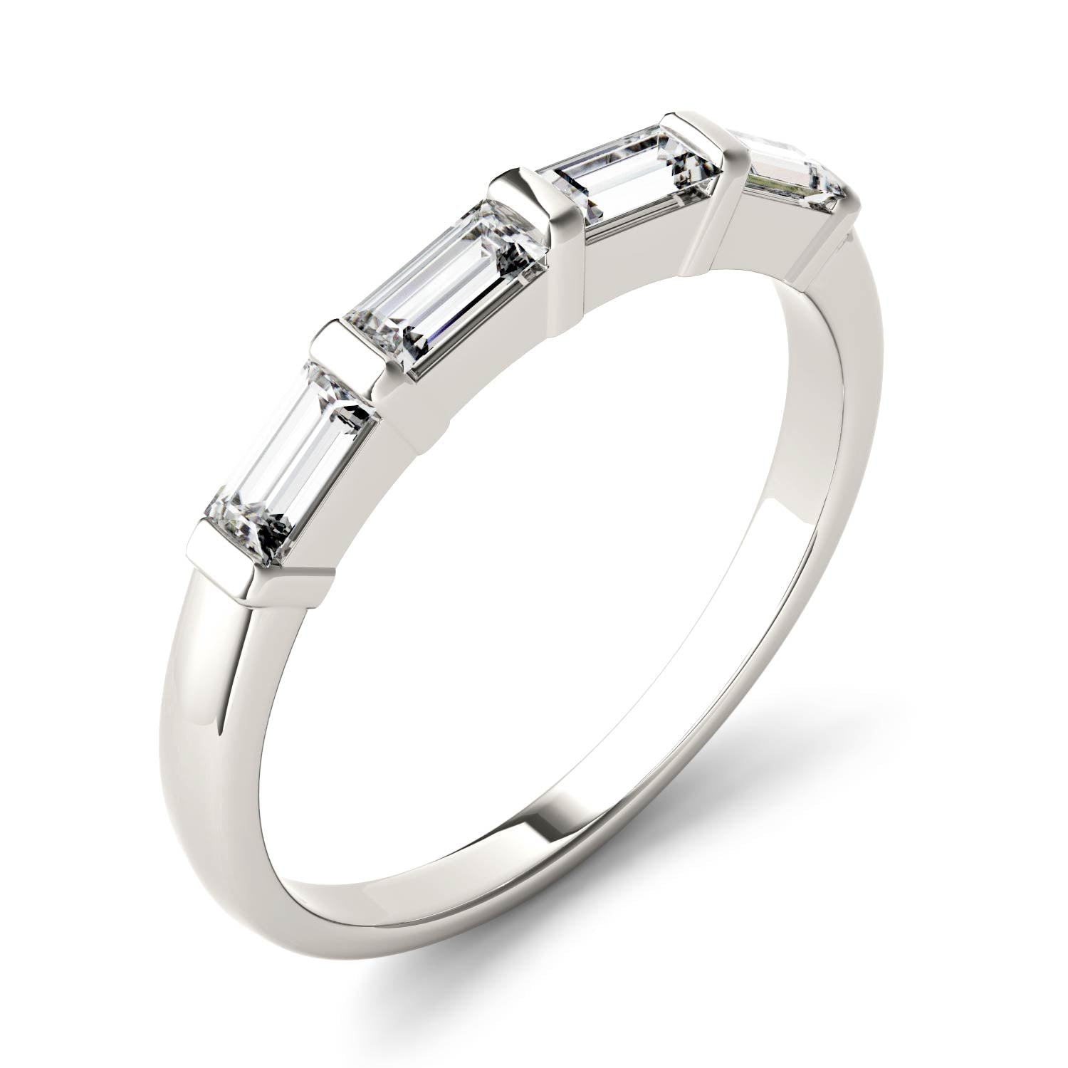 Moissanite Stackable Ring 14K White Gold