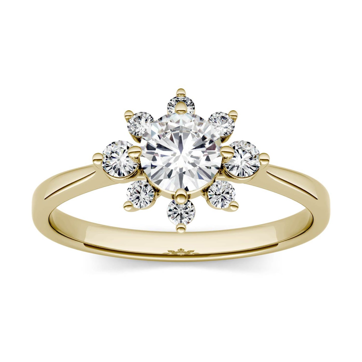 0.74 CTW Moissanite Star Halo Ring